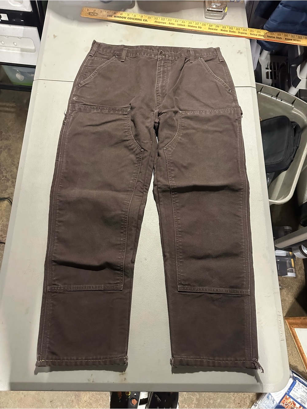 Carhartt Double Knee Work Pants Brown Duck Canvas 38x34 USA Made